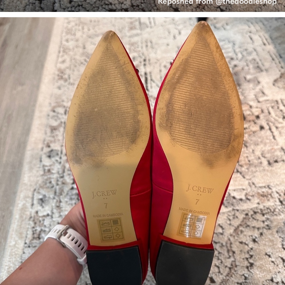 J. Crew Red Heels with Elegant Design - Picture 2 of 3